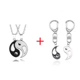 Hot Selling Yin And Yang Stitching Alloy Two Petals Pisces Couple Pendant Necklace Fashion Jewelry Accessories Birthday Gift