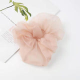 Fashion Big Size Organza Hair Scrunchies for Women Elastic Hair Ties Girls Headwear Ponytail Holder Hair Bands Hair Accessories