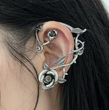 Punk Gothic Rose Flower Ear Cuff Earrings For Women Personality New Jewelry Vintage Earings Wholesale