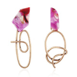 new trend exaggerated irregular alloy spiral earrings with geometric asymmetry