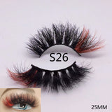 3D Mixed Color Mink Lashes Wholesale Beauty Natural Individual Eyelashes Fluffy Lash Extension mix pink blue dramatic lash