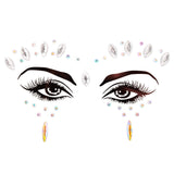 3D Acrylic Glitter Rhinestone Temporary Sexy Face Tattoo Sticker DIY Kids Holiday Party Masquerade Body Facial Jewelry Tattoo