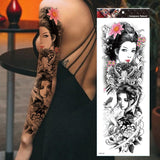 Large Arm Sleeve Tattoo Tiger Skull Owl Waterproof Temporary Tatto Sticker Fox Lion Body Art Full Fake Tatoo Women Men