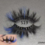 3D Mixed Color Mink Lashes Wholesale Beauty Natural Individual Eyelashes Fluffy Lash Extension mix pink blue dramatic lash