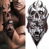 1pc Lion Men Waterproof Tattoos Fake Stickers Arm Cool Black Christ Cross Transfer Washable