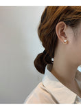 Korea Elegant Cute Pearl Hoop Earrings for Women Classic Small Zircon Huggie Pearl Stud Earring Wedding Kpop Jewlery