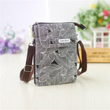 New Girls Canvas Messenger Bag Women Small Mobile Phone Bag Simple Casual Female Shoulder Bag