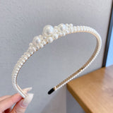 Gold Metal Hairbands For Women Hair Accessories Designer Band Hoops Bow Wedding Pearl Headband Metal Bridal Headwear Bands Clip