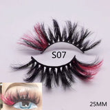 3D Mixed Color Mink Lashes Wholesale Beauty Natural Individual Eyelashes Fluffy Lash Extension mix pink blue dramatic lash