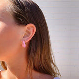 Lost Lady New Fashion Semicircle Oil Dripping Earrings Ladies Alloy Earrings With The Same Type of Jewelry Wholesale