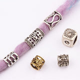 Mtcytea 5 Pcs Retro Silver Metal Hair Braid Dread Dreadlock Beard Beads Rings Tube Appro 6mm Inner Hole Jewelry 40 Style