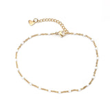 Enamel Anklet Stainless Steel Gold Color 23cm(9") long For Birthday Party And New Year Gifts , 1 Piece