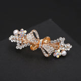 Mtcytea Korean version of the retro crystal flower spring clip hairpin bow hairpin temperament female fashion hairpin hair accessories