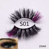 3D Mixed Color Mink Lashes Wholesale Beauty Natural Individual Eyelashes Fluffy Lash Extension mix pink blue dramatic lash