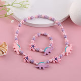 2pcs/Set Clay Beads Necklace Bracelet Jewelry Sets Cute Cartoon Pattern Charm For Children Party Jewelry Kids Birthday Gift Sets