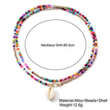 Bohemian Colorful Seed Bead Shell Choker Necklace Statement Short Collar Clavicle Chain Necklace for Women Female Boho Jewelry