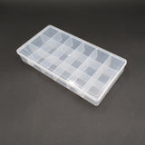 1pc Square Transparent Plastic Storage Box Case 18/24 Slot Adjustable for Pills Jewelry Beads Earring Case Organizer Jewlery Box