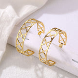 Retro Alloy Metal Round Hoop Earrings for Women Fashion Gold Color Silver Color Bohemian Jewelry Earrings Party Gift