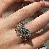 Fashion Creative Punk Gothic Thorns Love Heart Rings Vintage Open Rings For Women Party Jewelry Engagement Wedding Gift