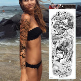 Large Arm Sleeve Tattoo Tiger Skull Owl Waterproof Temporary Tatto Sticker Fox Lion Body Art Full Fake Tatoo Women Men