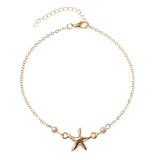 Trendy Starfish Anklet Feet Bracelet For Women Imitation Pearls Beach Footwear Anklets Boho Style Party Summer Jewelry