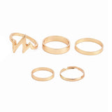 10pcs Punk Gold Color Chain Rings Set For Women Girls Fashion Irregular Finger Thin Rings Gift Female Knuckle Jewelry Party