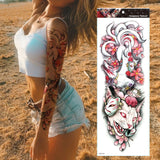 Large Arm Sleeve Tattoo Tiger Skull Owl Waterproof Temporary Tatto Sticker Fox Lion Body Art Full Fake Tatoo Women Men