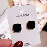 Mtcytea 5Colors Black/White Enamel Korean Stud Earrings For Women  Fashion Jewlery Simple Female Earring Oorbellen Aretes De Mujer