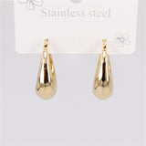 Stainless steel classic Hoop earrings Water droplets 25mm30mm 7g-11g per pair Real Employee wearing video display SL225