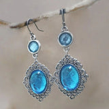 Trendy Silver Color Inlaid with Green Stones Drop Earring Women Shining Zircon Hook Dangle Earrings Wedding Jewelry