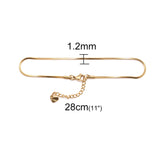 1PC 23.3cm Stainless Steel Anklet For Women Foot Bracelets Jewelry Gold Color Snake Chain Anklet  Trend Birthday Gift