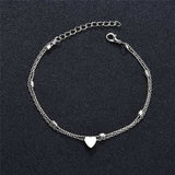 2PCS Retro Pearl Heart Infinity Ankle Anklet Bracelet Set Bohemia Foot Beach Anklets Women Fashion Barefoot Chain Jewelry