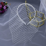 JM06 Rhinestone Women's Fascinating Veil Retro Charming Hat Bridal Veil with Headhoop Birdcage Wedding Women’s Fascinator Veil