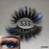 3D Mixed Color Mink Lashes Wholesale Beauty Natural Individual Eyelashes Fluffy Lash Extension mix pink blue dramatic lash