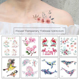 Flower Temporary Tattoos for Women Hand Tattoo Sticker Fashion Body Art Waterproof Arm Fake Tattoo Paper 12X10.5cm