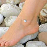 Bohemian Multi Layered Beads Ankle Bracelet for Women Leg Chain Blue Evil Eye Pendant Anklet Summer Beach Foot Jewelry