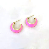 Lost Lady New Fashion Semicircle Oil Dripping Earrings Ladies Alloy Earrings With The Same Type of Jewelry Wholesale