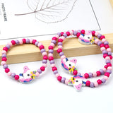 2pcs/Set Clay Beads Necklace Bracelet Jewelry Sets Cute Cartoon Pattern Charm For Children Party Jewelry Kids Birthday Gift Sets