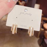 New Fashion Trend Unique Design Elegant Delicate Double Hoop Shell Earrings Ladies High Jewelry Banquet Party Gift Wholesale