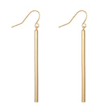 Heart Geometric Gold Silver Color Rectangle Drop Earrings for Women Simple Long Tassel Earrings Fashion Ear line Gift