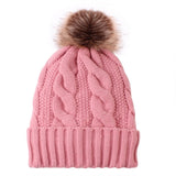 Warm Plush New Unisex Knitted Beanie Winter Warm Hat Cap Warm Down Thickened Wool Ball Ladies Autumn Winter Knitting Warm Cap