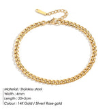 Mtcytea 316L Stainless Steel Cuban Chain Anklets For Women/Men Beach Curb Link Foot Ankle Bracelet Jewelry Dropshipping/Wholesale