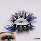 3D Mixed Color Mink Lashes Wholesale Beauty Natural Individual Eyelashes Fluffy Lash Extension mix pink blue dramatic lash