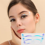 3 Pairs laser Face Sticker Glitter Tattoo Sticker Art Sticker Waterproof Temporary Tattoo Face Lace Makeup Sticker Eye Decal