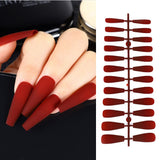 24Pcs Matte Long Ballerina False Nails Tips Colorful Coffin Full Cover Fake Nails With Glue Nail Art Decor Manicure Extension