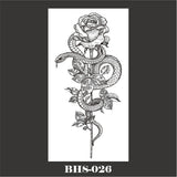 Summer Snake Flower Temporary Tattoos Sticker Waterproof Cool Dark Style Unisex Water Transfer Fake Tattoo Women Accessory