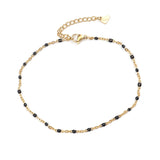 Enamel Anklet Stainless Steel Gold Color 23cm(9") long For Birthday Party And New Year Gifts , 1 Piece