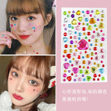 3D Face Jewelry Crystal Diamond Disposable Tattoo Stickers DIY Women Eyes Face Body Rhinestones Waterproof Makeup Art Stage 1pcs