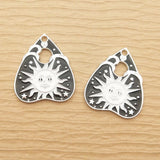 10pcs 21x21mm Enamel Sun Moon Cat Ghost Charm for Jewelry Making Earring Pendant Necklace Bracelet Accessories Diy White Plated