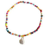 Bohemian Colorful Beads Scallop Shell Anklets for Women Summer Ocean Beach Ankle Bracelet Foot Leg Jewelry